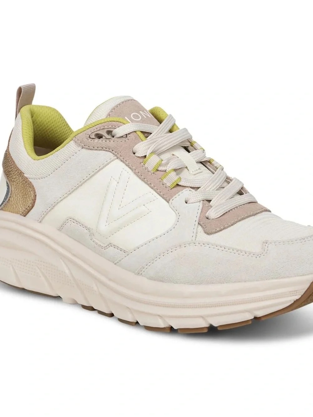 Vionic Women's Walk Skyline Neutral and Gold Sneakers